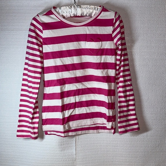 WONDER NATION Long Sleeve Heart Pocket T-Shirt Girls Small 6/6X - Picture 1 of 6